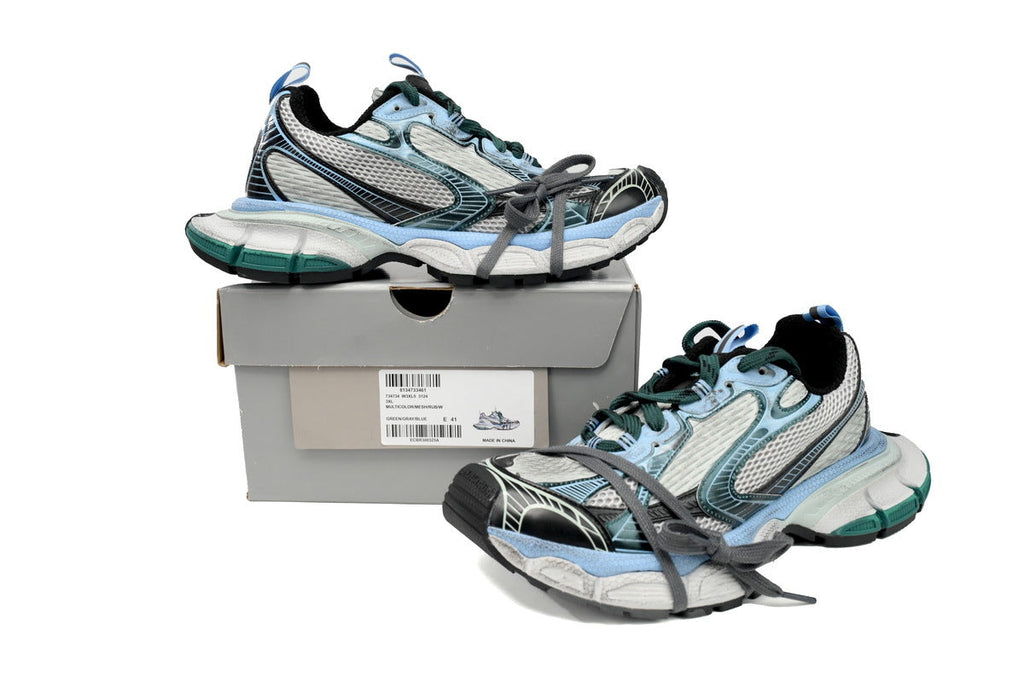Balenciaga 3XL Sneaker "Green Gray Blue"-retro thick sole dad shoes，Women's Shoe Sale / Men's Shoe Sale