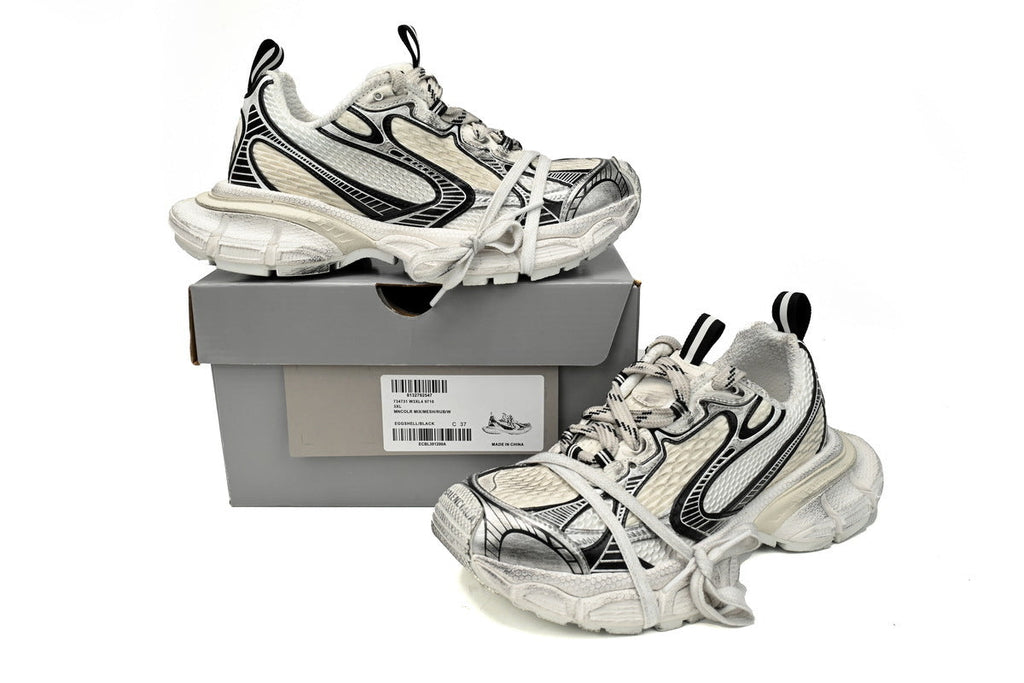 Balenciaga 3XL Sneaker "Eggshell Black"-retro thick sole dad shoes，Women's Shoe Sale / Men's Shoe Sale
