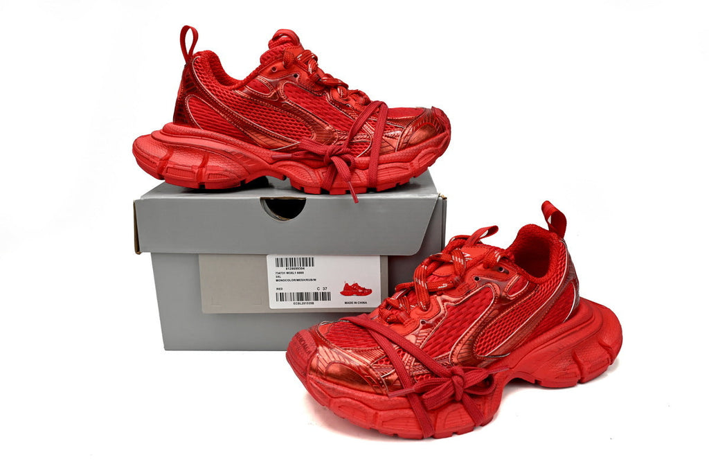 Balenciaga 3XL Sneaker "Red"-retro thick sole dad shoes，Women's Shoe Sale / Men's Shoe Sale