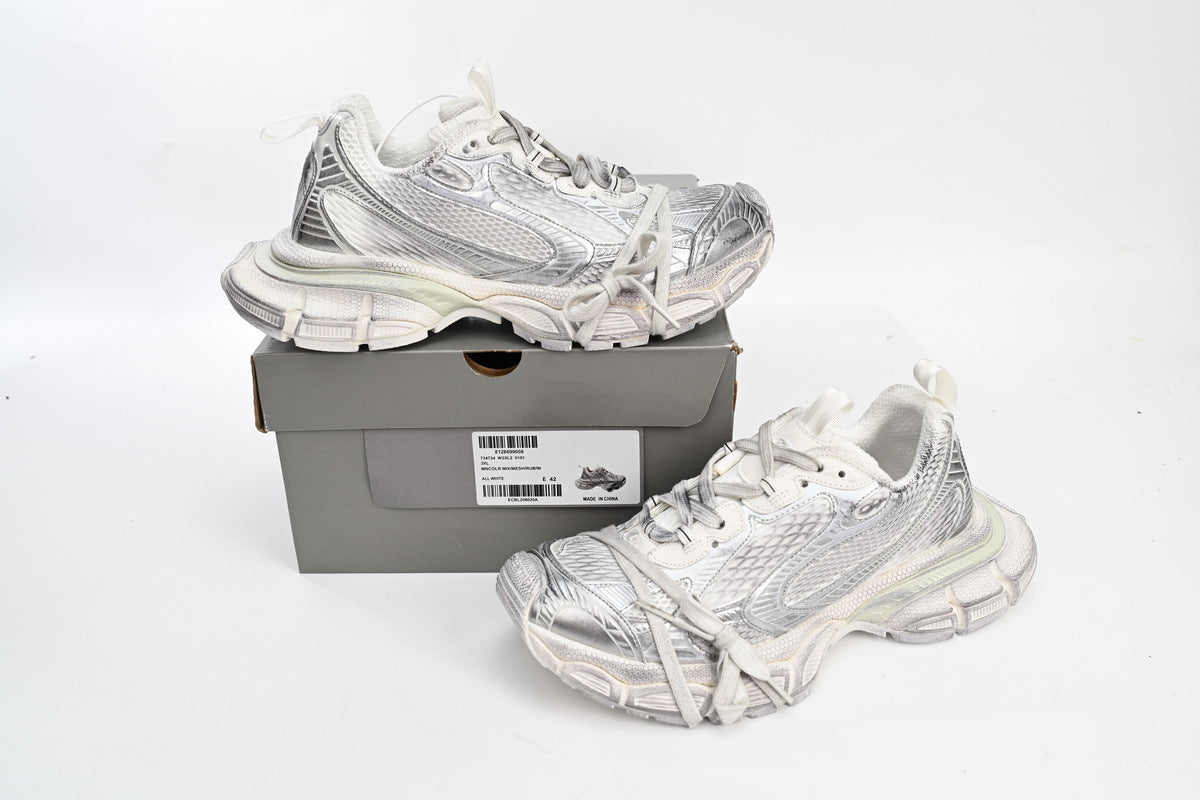 Balenciaga 3XL Sneakers "Silver White"-retro thick sole dad shoes，Women's Shoe Sale / Men's Shoe Sale