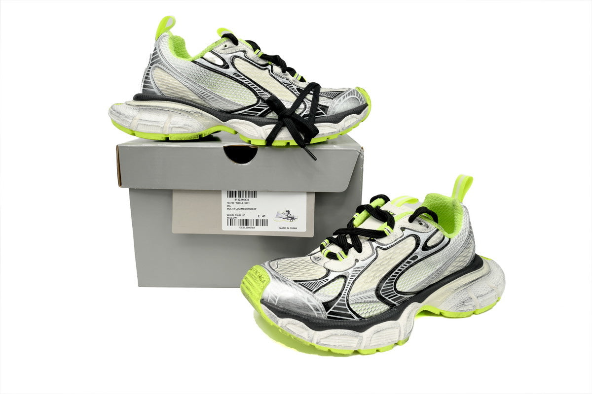 Balenciaga 3XL Sneaker "White Fluorescent Yellow"-retro thick sole dad shoes，Women's Shoe Sale / Men's Shoe Sale