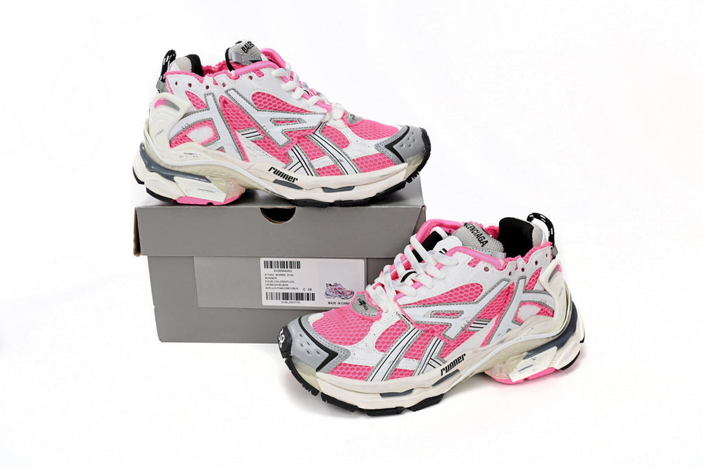 Balenciaga Runner Sneaker "Pink White"-retro thick sole dad shoes，Women's Shoe Sale / Men's Shoe Sale