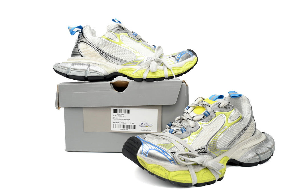 Balenciaga 3XL Sneaker "White Yellow Blue"-retro thick sole dad shoes，Women's Shoe Sale / Men's Shoe Sale