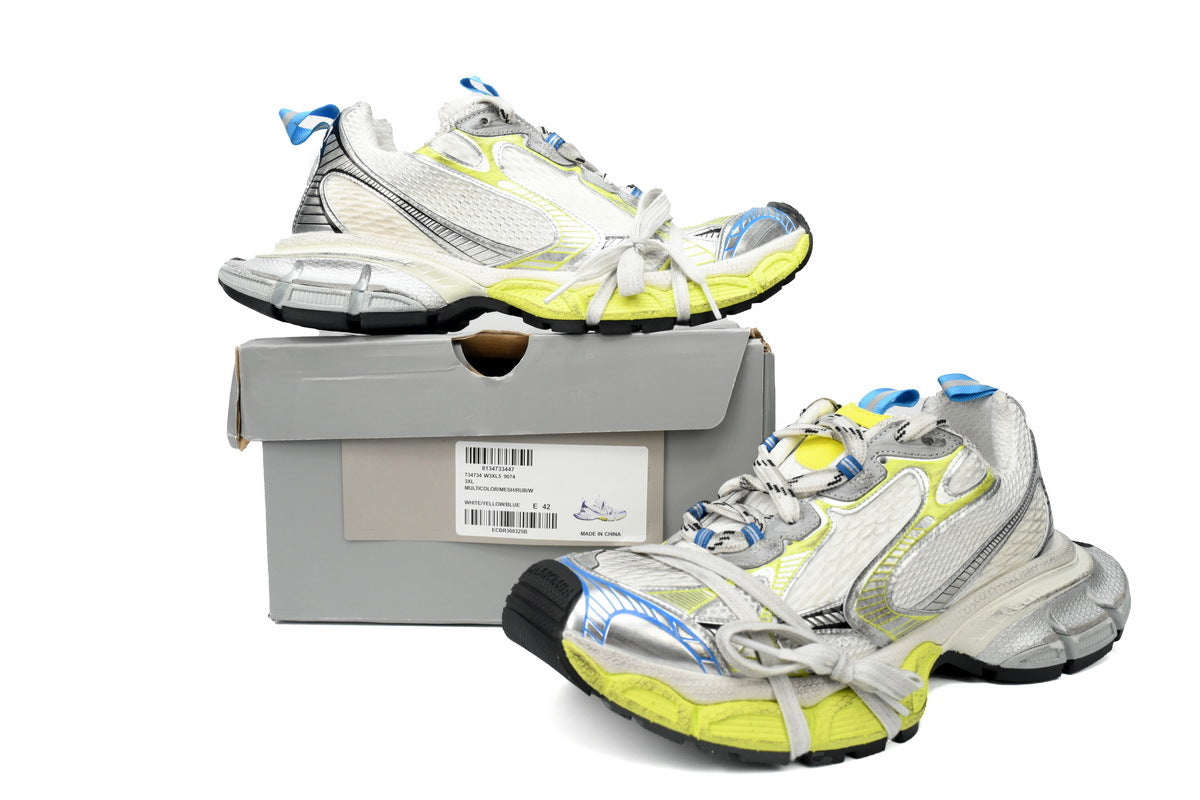 Balenciaga 3XL Sneaker "White Yellow Blue"-retro thick sole dad shoes，Women's Shoe Sale / Men's Shoe Sale