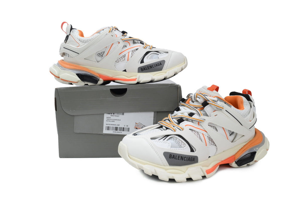 Balenciaga Track 2.0 Sneakers "White/Orange" Men Women Hiking Dad Shoes