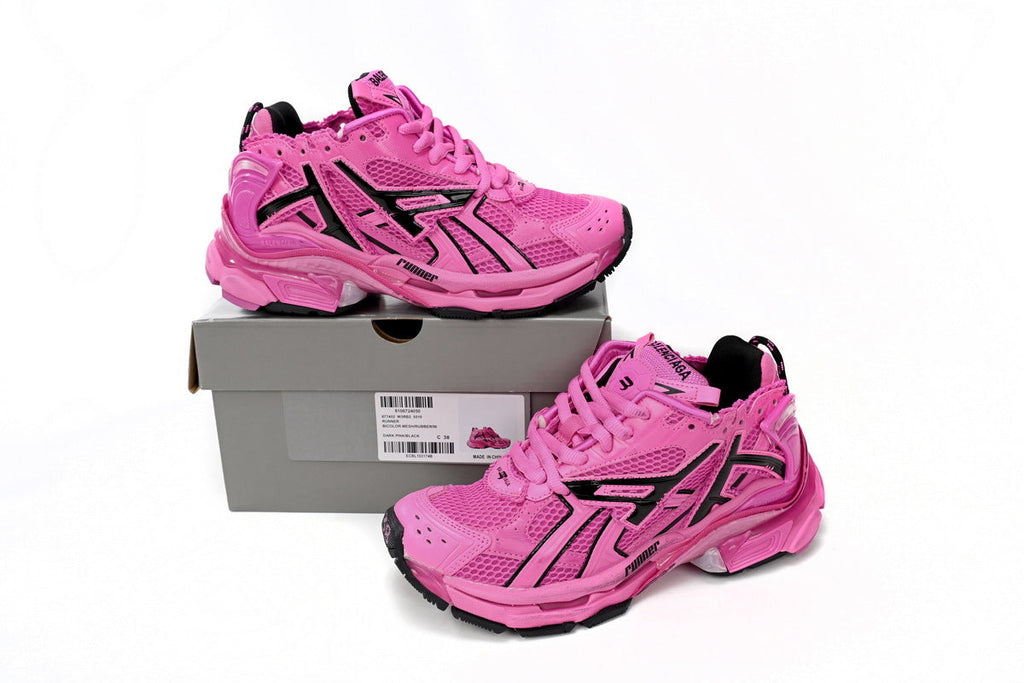 Balenciaga Runner Series Sneakers "Hot Pink Black"-retro thick sole dad shoes，Women's Shoe Sale / Men's Shoe Sale
