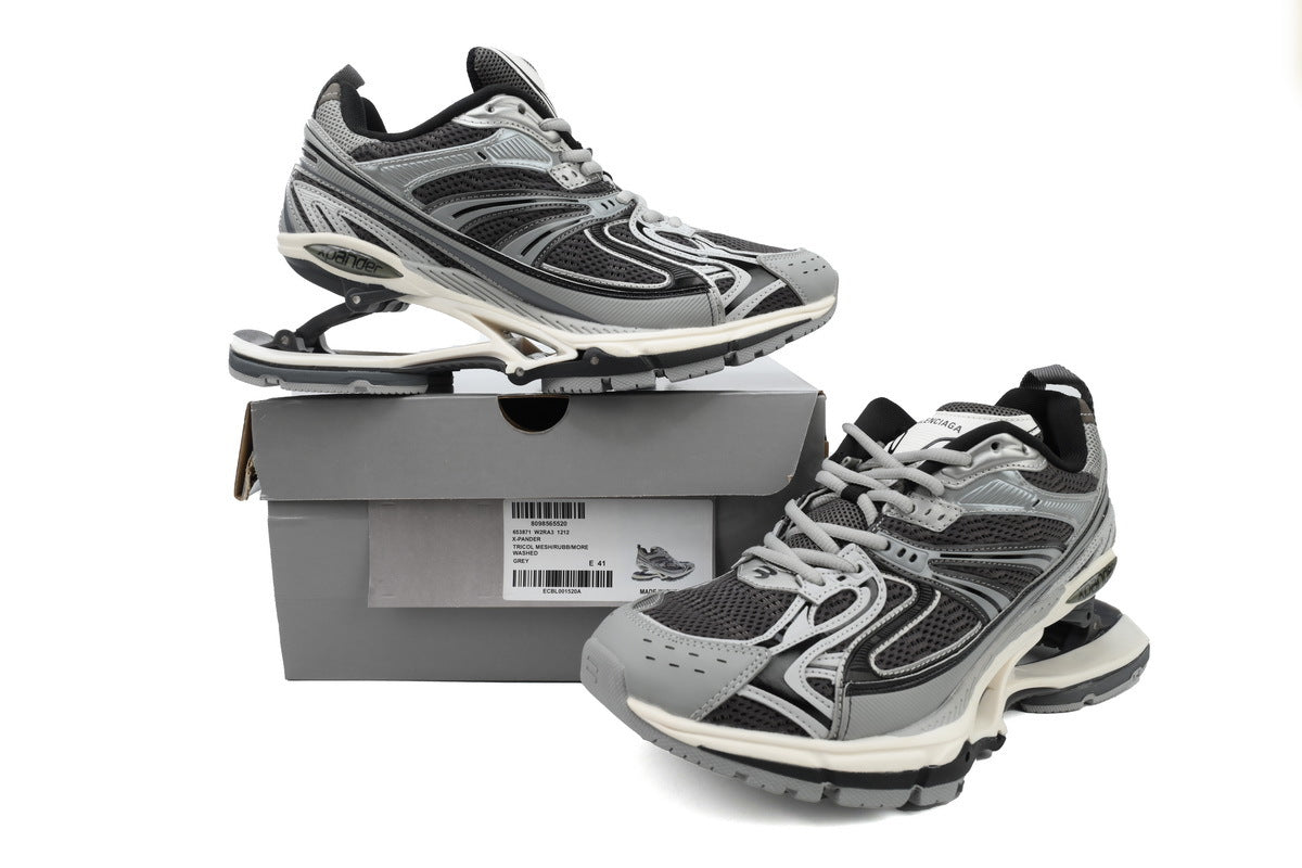 Balenciaga X-Pander Sneakers "Grey Black Silver"-retro thick sole dad shoes，Women's Shoe Sale / Men's Shoe Sale