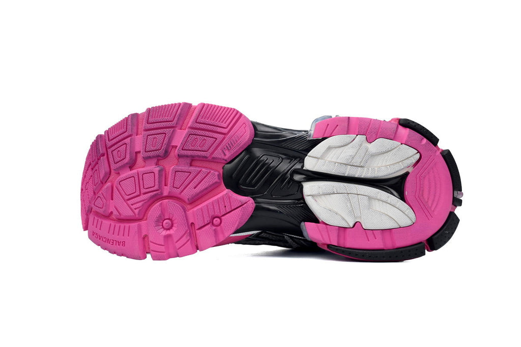 Balenciaga Runner Mid Sneakers "Silver Black Pink" Mesh Chunky Mid Top Trainer