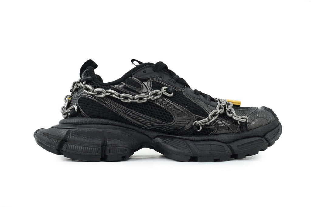 Balenciaga 3XL Chain Sneakers All Black "Black" Distressed Mesh Chunky Dad Shoes