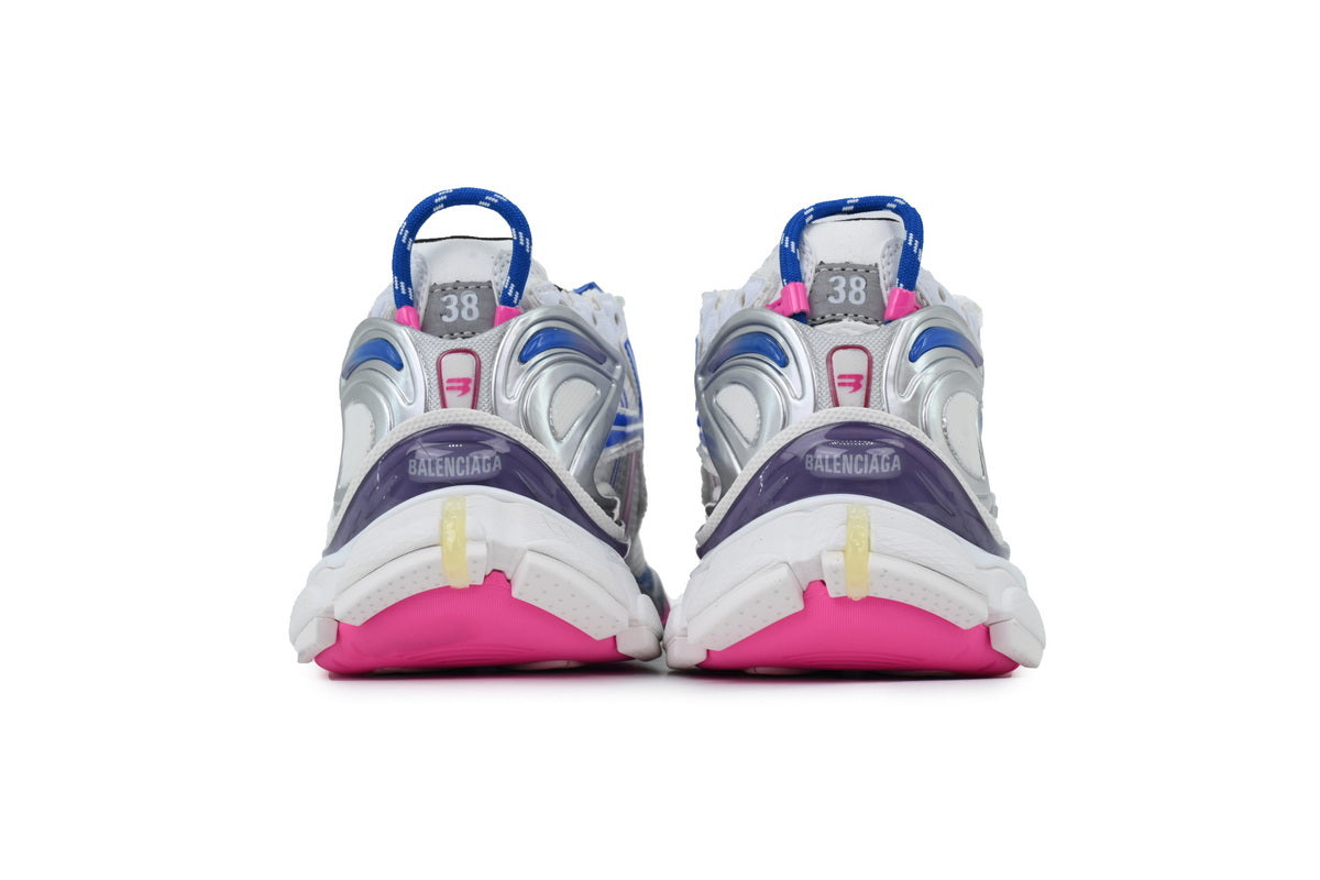 Balenciaga Runner Sneakers "White Blue Pink Purple"-retro thick sole dad shoes，Women's Shoe Sale / Men's Shoe Sale