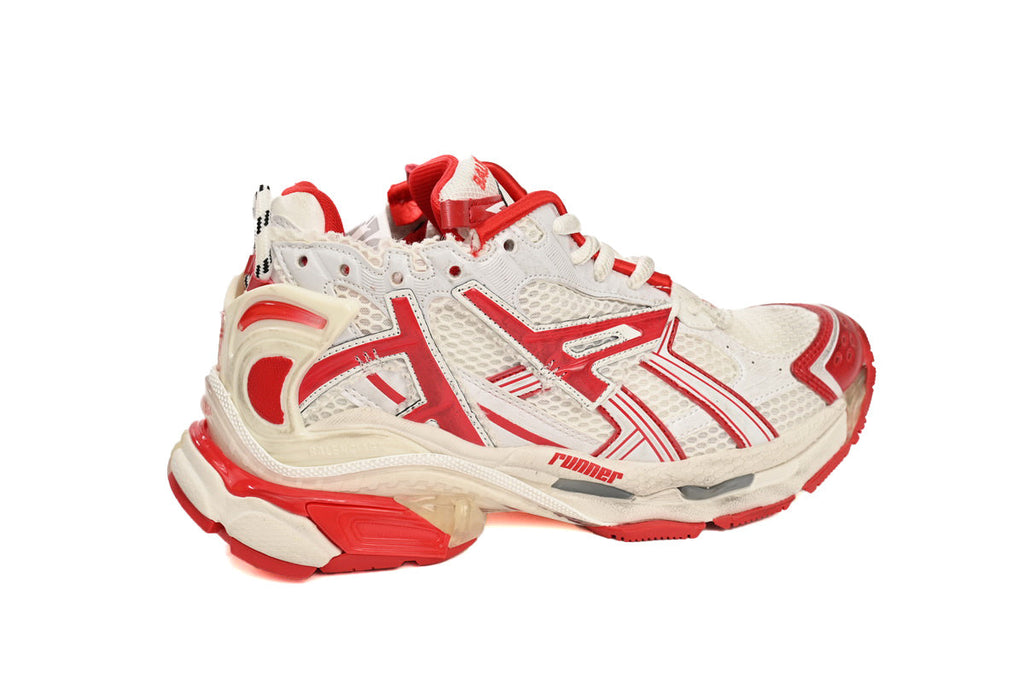 Balenciaga Runner Sneaker "White Red"-retro thick sole dad shoes，Women's Shoe Sale / Men's Shoe Sale