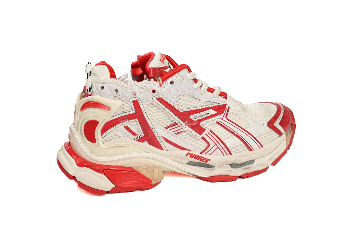 Balenciaga Runner Sneaker "White Red"-retro thick sole dad shoes，Women's Shoe Sale / Men's Shoe Sale