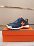 Hermès Trail Sneaker "Navy Blue" Leather Mesh Men Casual Sneakers