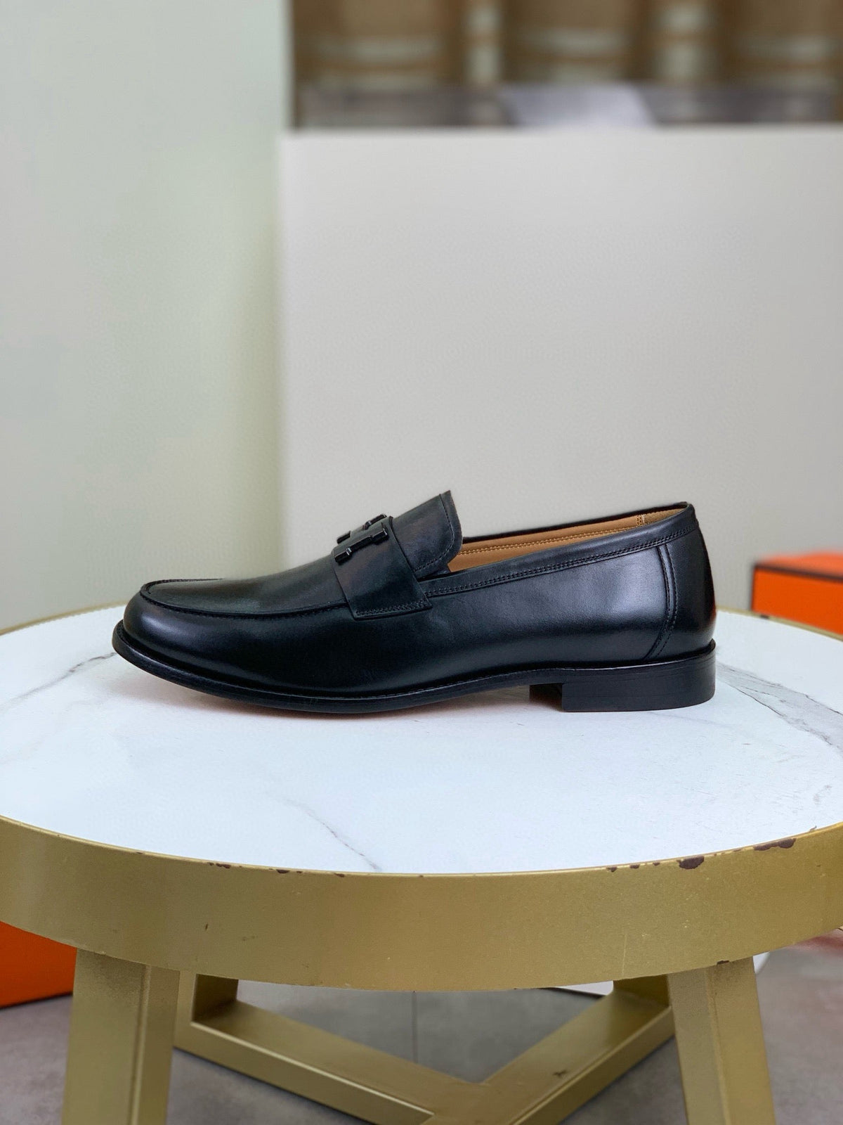 Hermès Men's H Logo Loafers "Black" Smooth Calf Leather Slip On Formal Dress Shoes