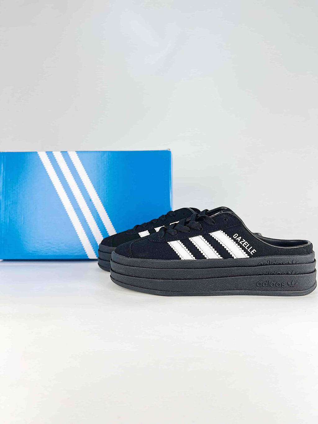 Adidas Gazelle Platform Mule "Black White"-Classic sneakers，Adidas Women's Shoe Sale / Men's Shoe Sale