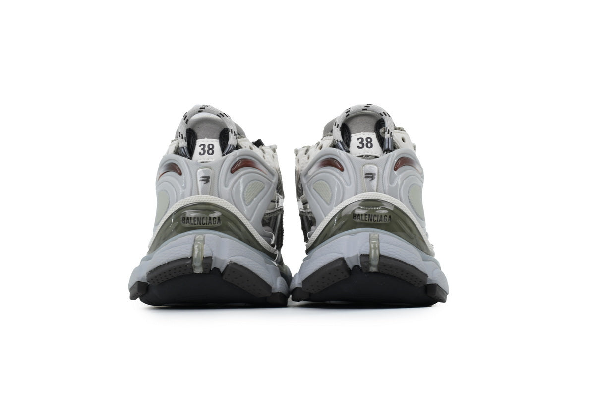 Balenciaga Runner Sneakers Men Women "Grey White Black"-retro thick sole dad shoes，Women's Shoe Sale / Men's Shoe Sale