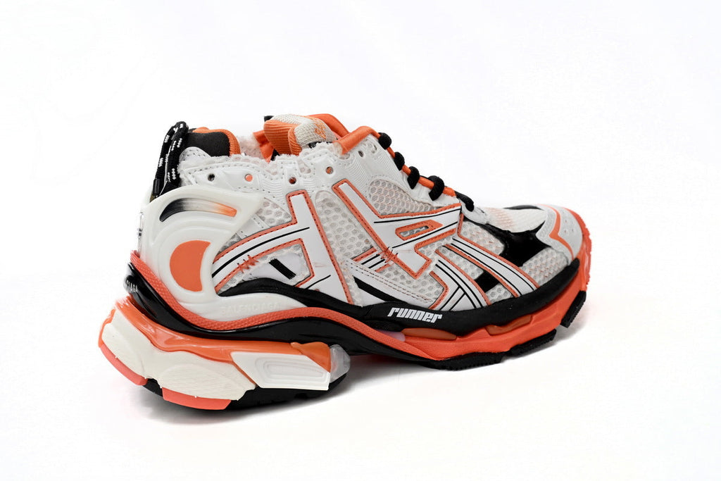 Balenciaga Runner Sneaker "White Orange Black"-retro thick sole dad shoes，Women's Shoe Sale / Men's Shoe Sale