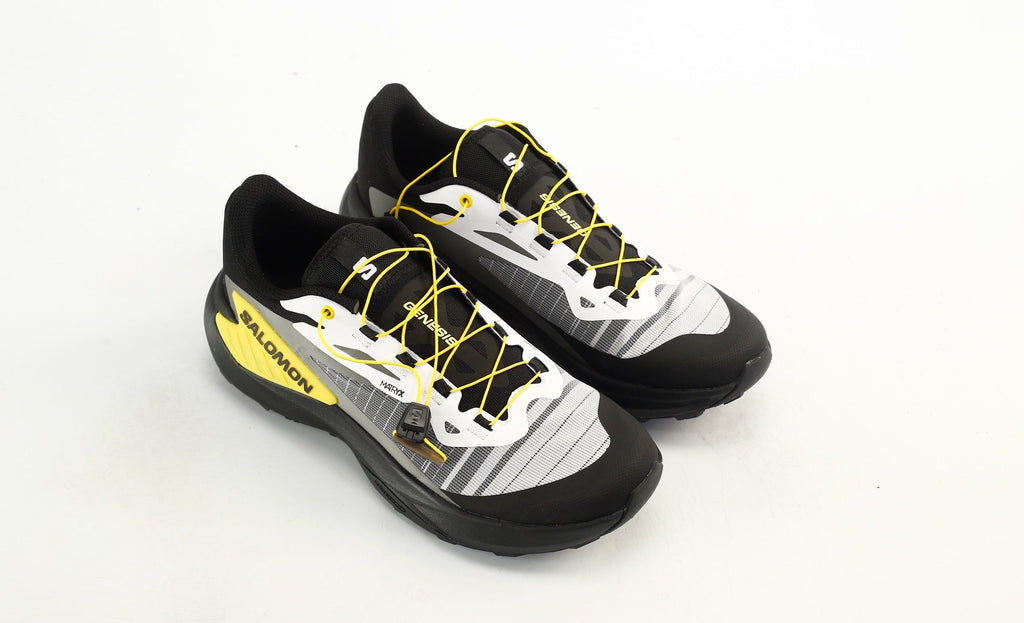Salomon Genesis Trail Running Shoes "Black White Yellow"- outdoor hiking shoes/Women's Shoe Sale / Men's Shoe Sale