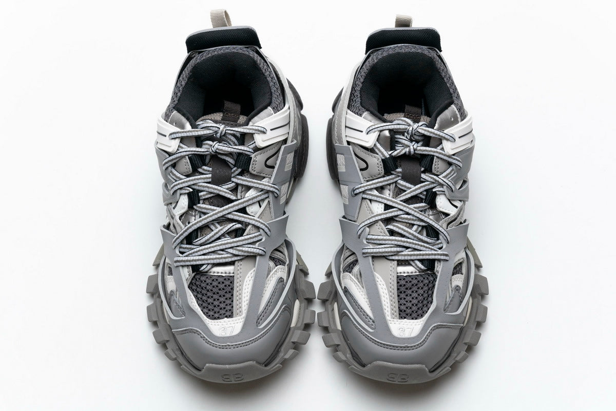 Balenciaga Track Sneakers "Grey White" Mesh Chunky Low Top Trainer