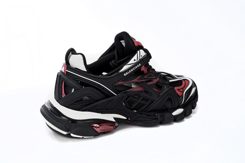 Balenciaga Track 2 Open Sneakers "Black Red White"-retro thick sole dad shoes，Women's Shoe Sale / Men's Shoe Sale