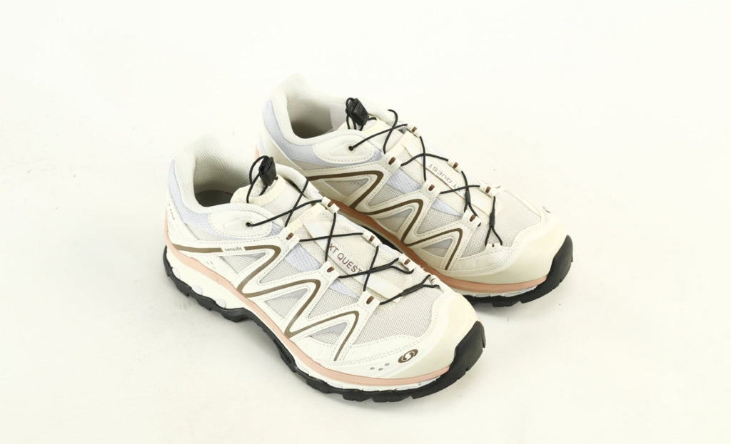 Salomon XT-Quest Trail Running & Hiking Sneakers, “Vanilla Ice/Black/Bistro Green
