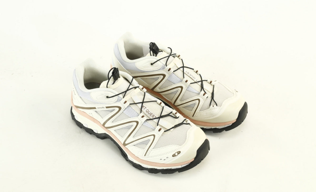 Salomon XT-Quest Trail Running & Hiking Sneakers, “Vanilla Ice/Black/Bistro Green