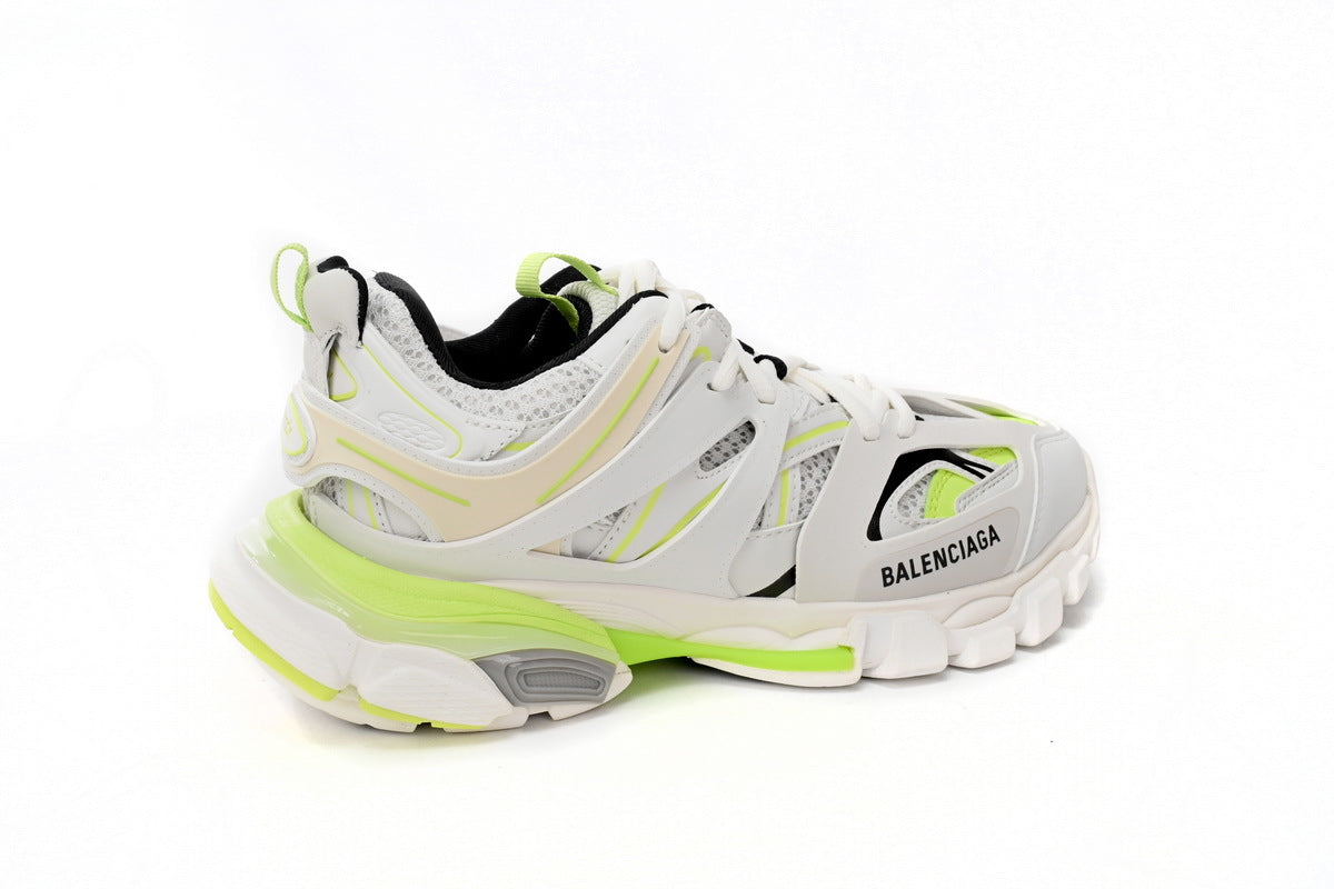 Balenciaga Track Sneakers "White Fluorescent Yellow"-retro thick sole dad shoes，Women's Shoe Sale / Men's Shoe Sale