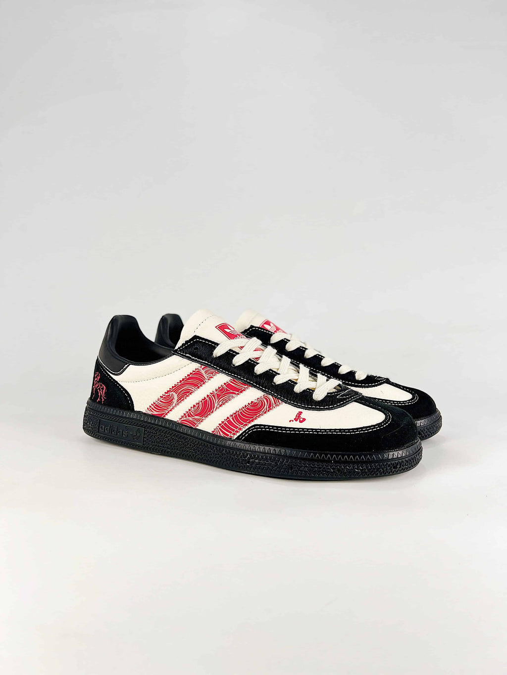 Adidas Originals Gazelle Indoor Year of the Horse "Black Off White Red"-Classic sneakers，Adidas Women's Shoe Sale / Men's Shoe Sale