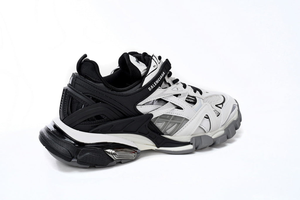 Balenciaga Track 2 Open Sneakers "Black White"-retro thick sole dad shoes，Women's Shoe Sale / Men's Shoe Sale