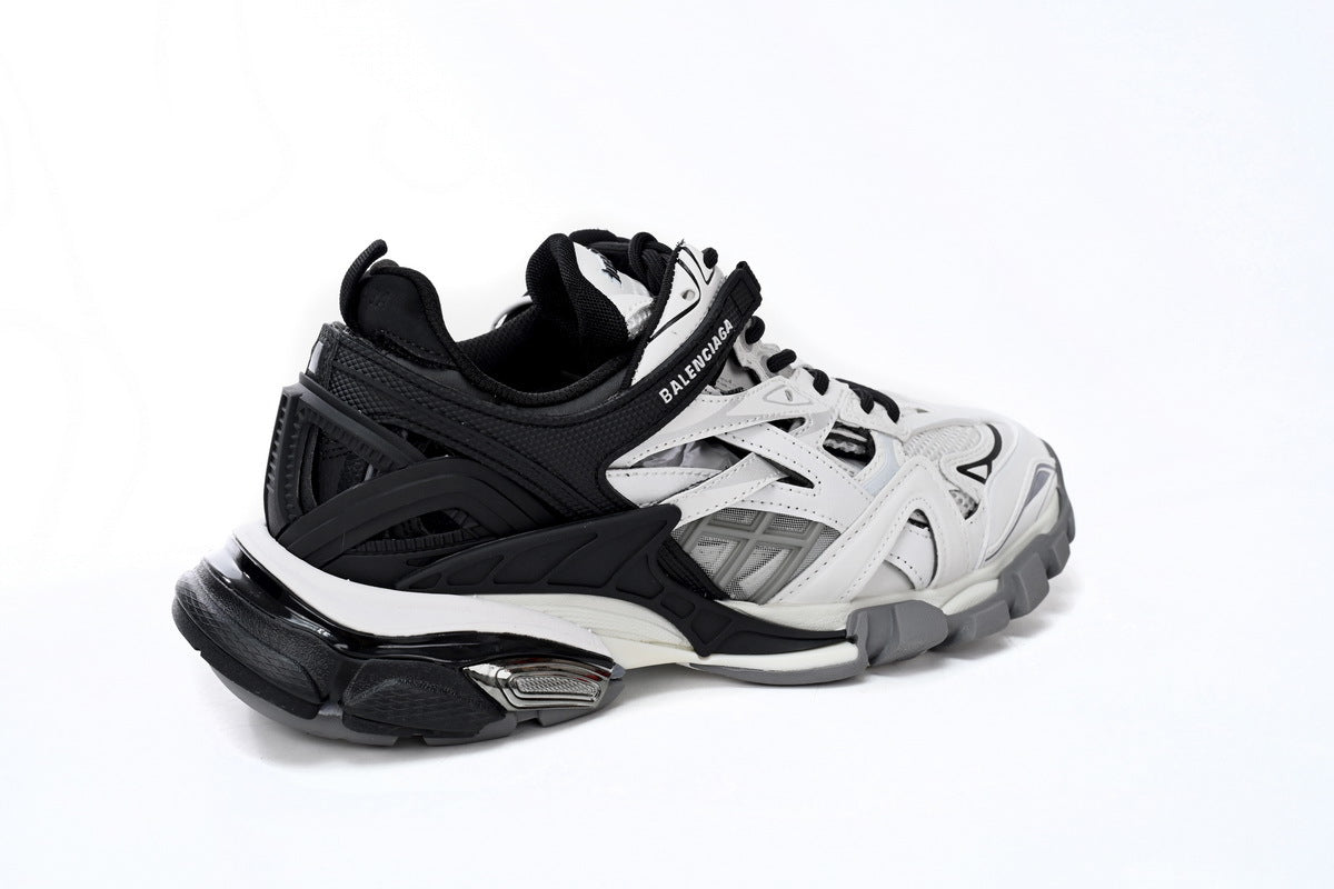 Balenciaga Track 2 Open Sneakers "Black White"-retro thick sole dad shoes，Women's Shoe Sale / Men's Shoe Sale