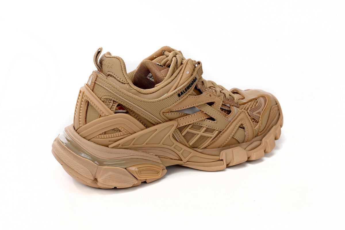 Balenciaga Track 2 Open Sneakers "Camel"-retro thick sole dad shoes，Women's Shoe Sale / Men's Shoe Sale