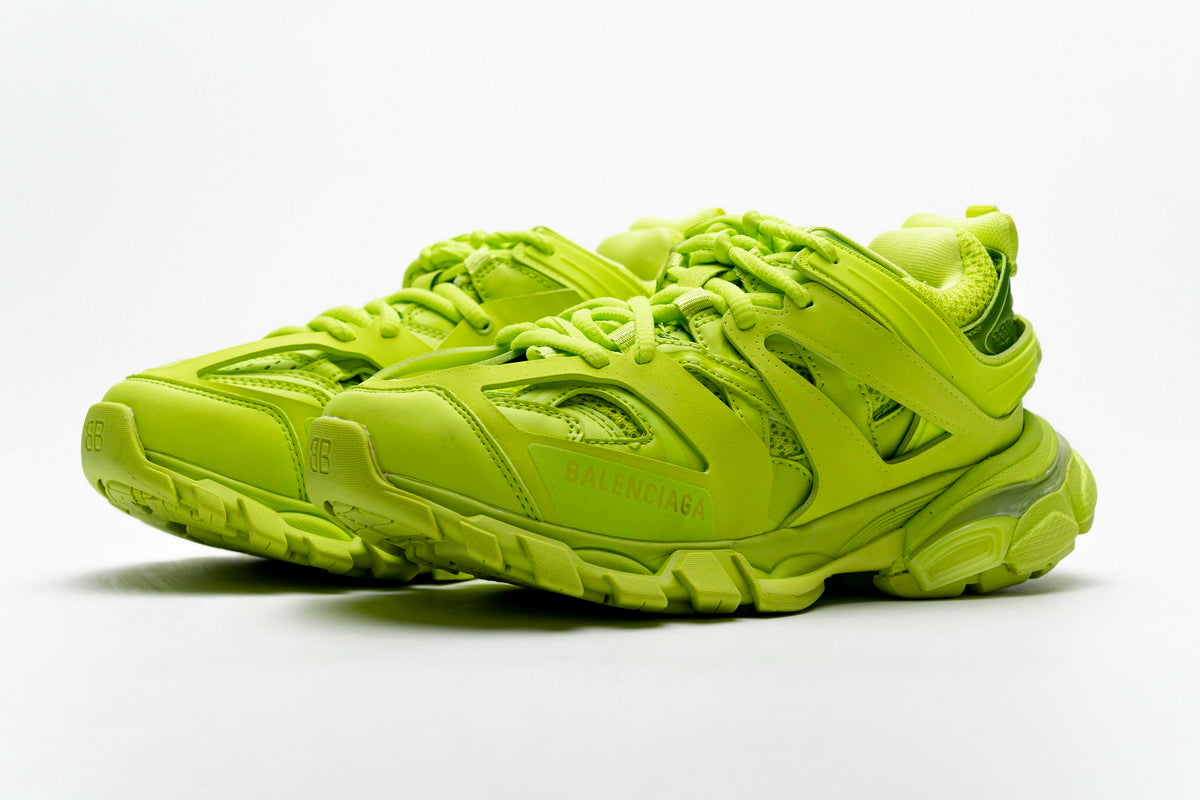 Balenciaga Track Trainer Sneakers "Fluorescent Green"-retro thick sole dad shoes，Women's Shoe Sale / Men's Shoe Sale