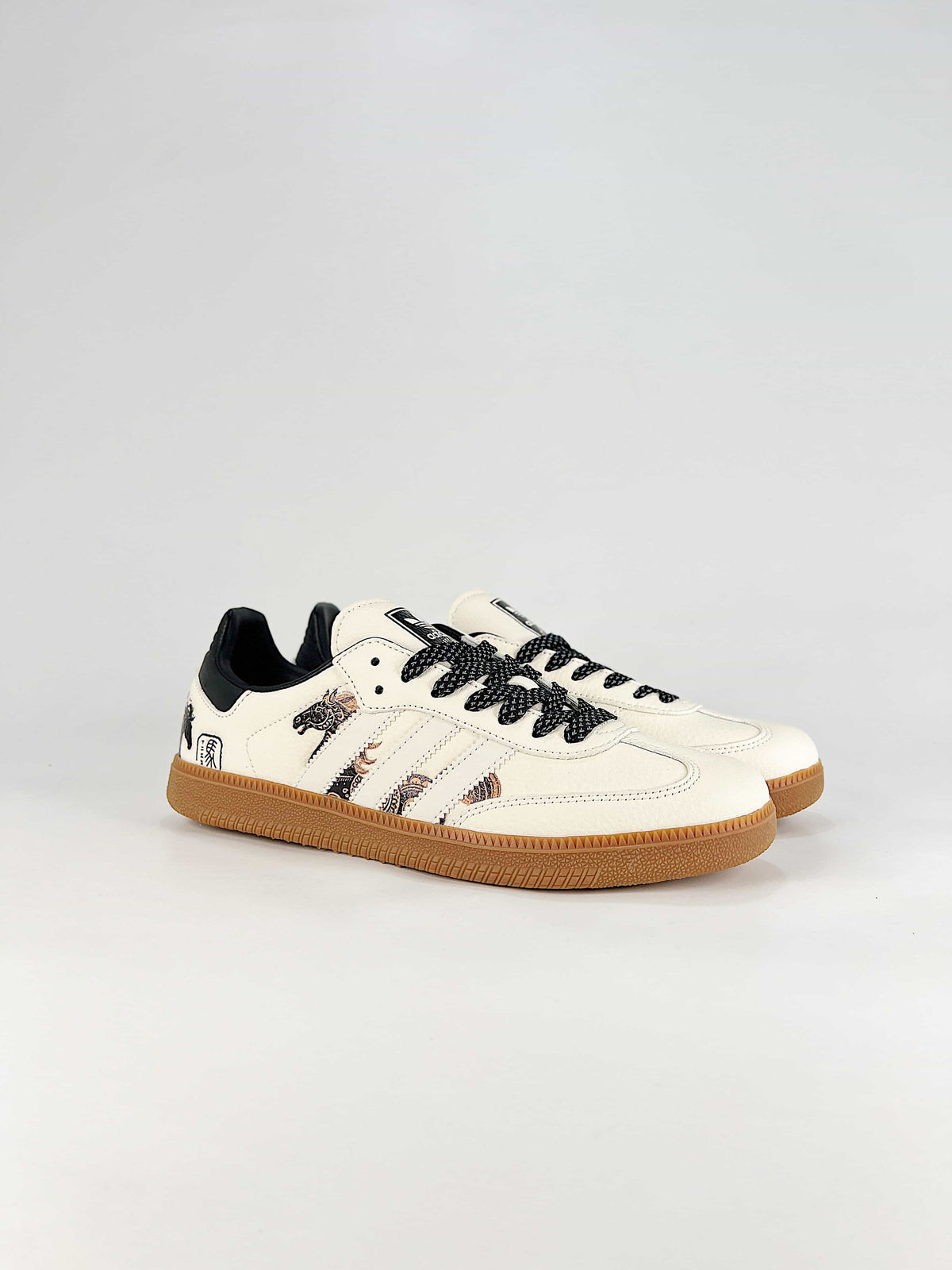 Adidas Samba "Cream White Horse Year Print Gum"-Classic sneakers，Adidas Women's Shoe Sale / Men's Shoe Sale