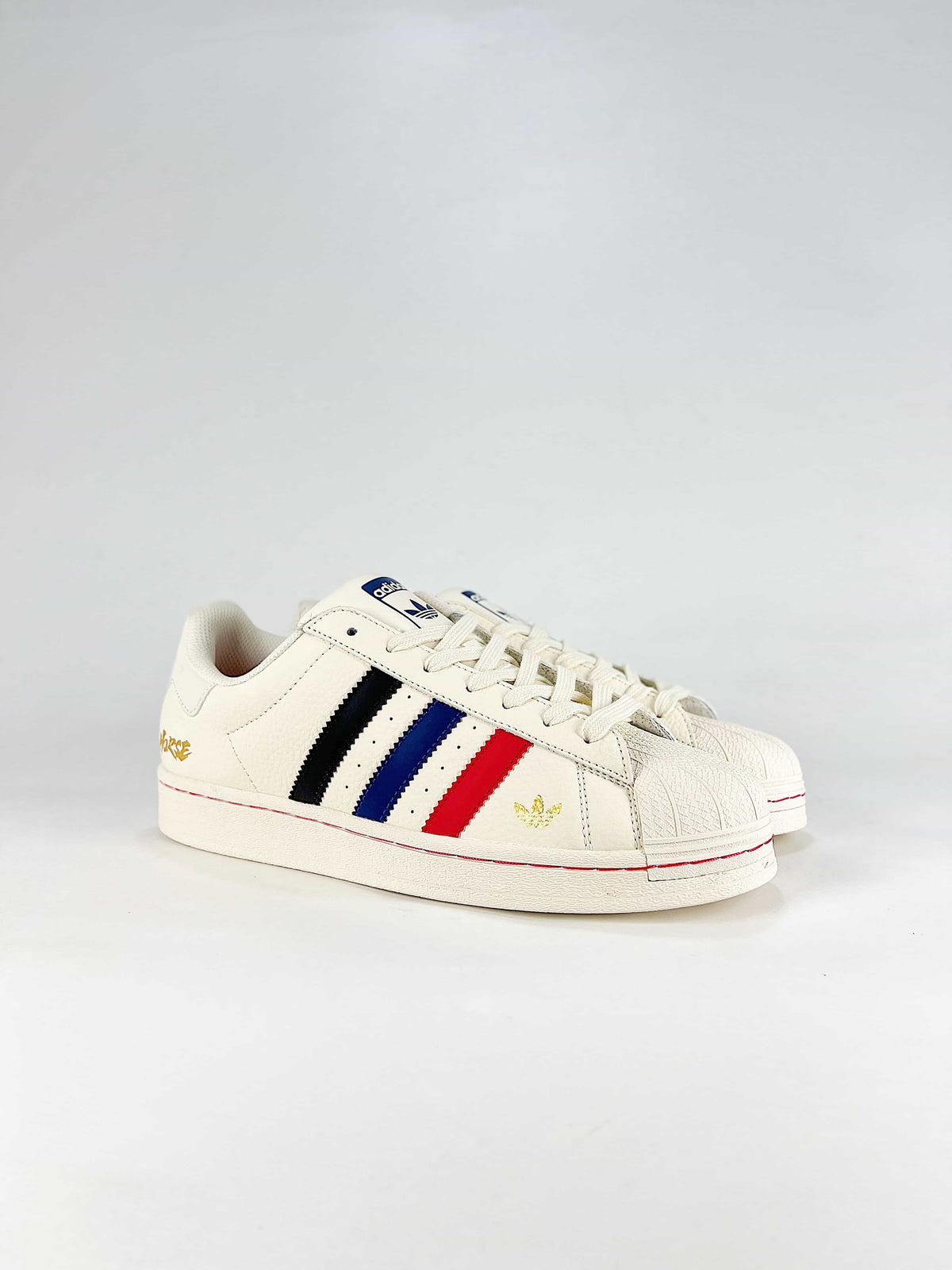 Adidas Superstar "Off White Red Blue Black Horse Year"-Classic sneakers，Adidas Women's Shoe Sale / Men's Shoe Sale