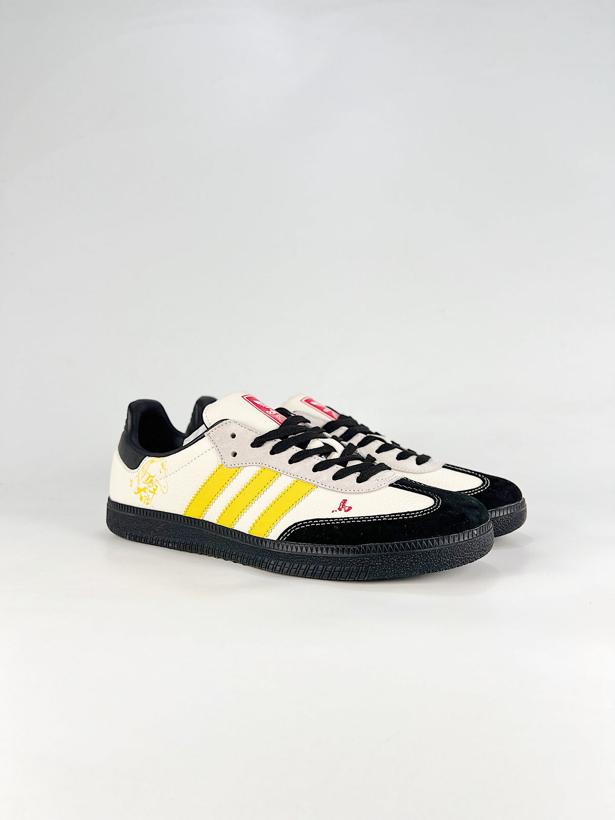 Adidas Samba Year of Horse "Cream White Black Yellow"-Classic sneakers，Adidas Women's Shoe Sale / Men's Shoe Sale