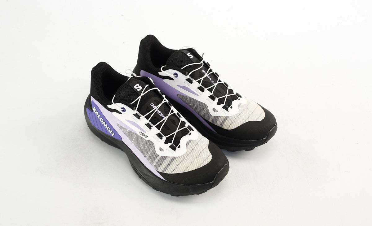 Salomon Genesis Trail Running Shoes "Black White Lavender"- outdoor hiking shoes/Women's Shoe Sale / Men's Shoe Sale