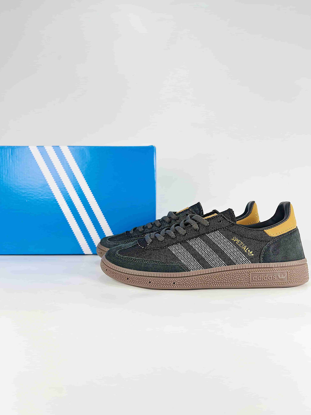 Adidas Handball Spezial Denim Sneakers "Dark Green Yellow"-Classic sneakers，Adidas Women's Shoe Sale / Men's Shoe Sale