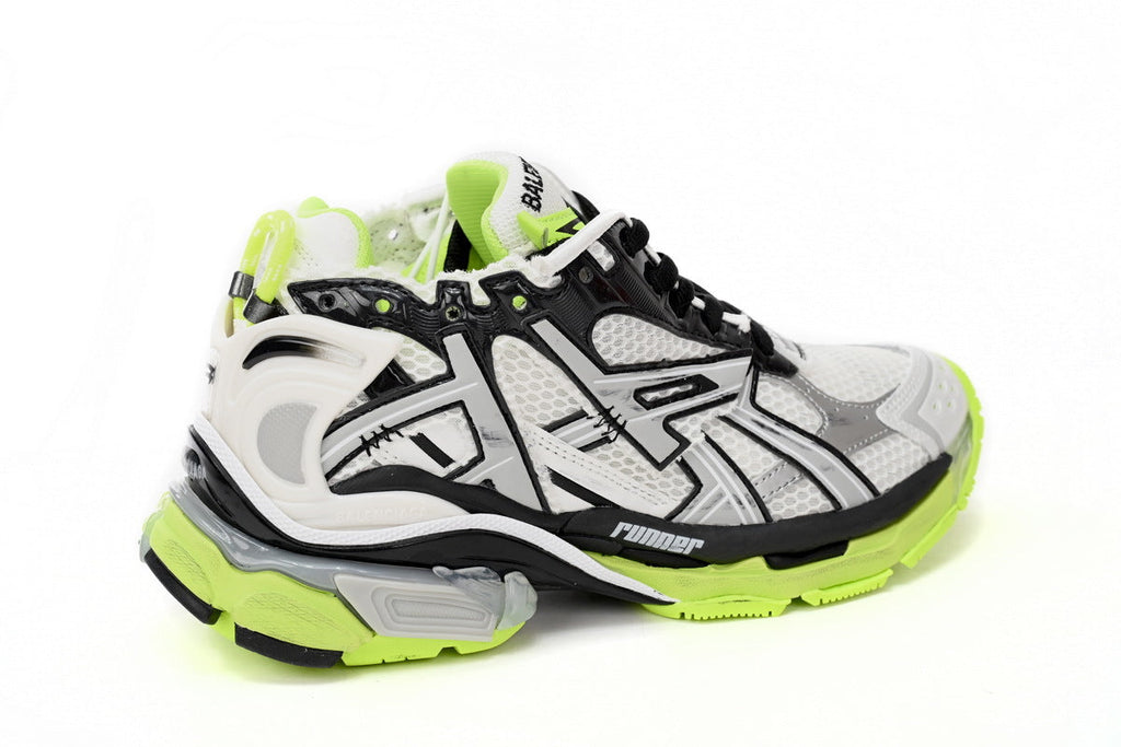 Balenciaga Runner Series Sneakers "White Fluorescent Green"-retro thick sole dad shoes，Women's Shoe Sale / Men's Shoe Sale
