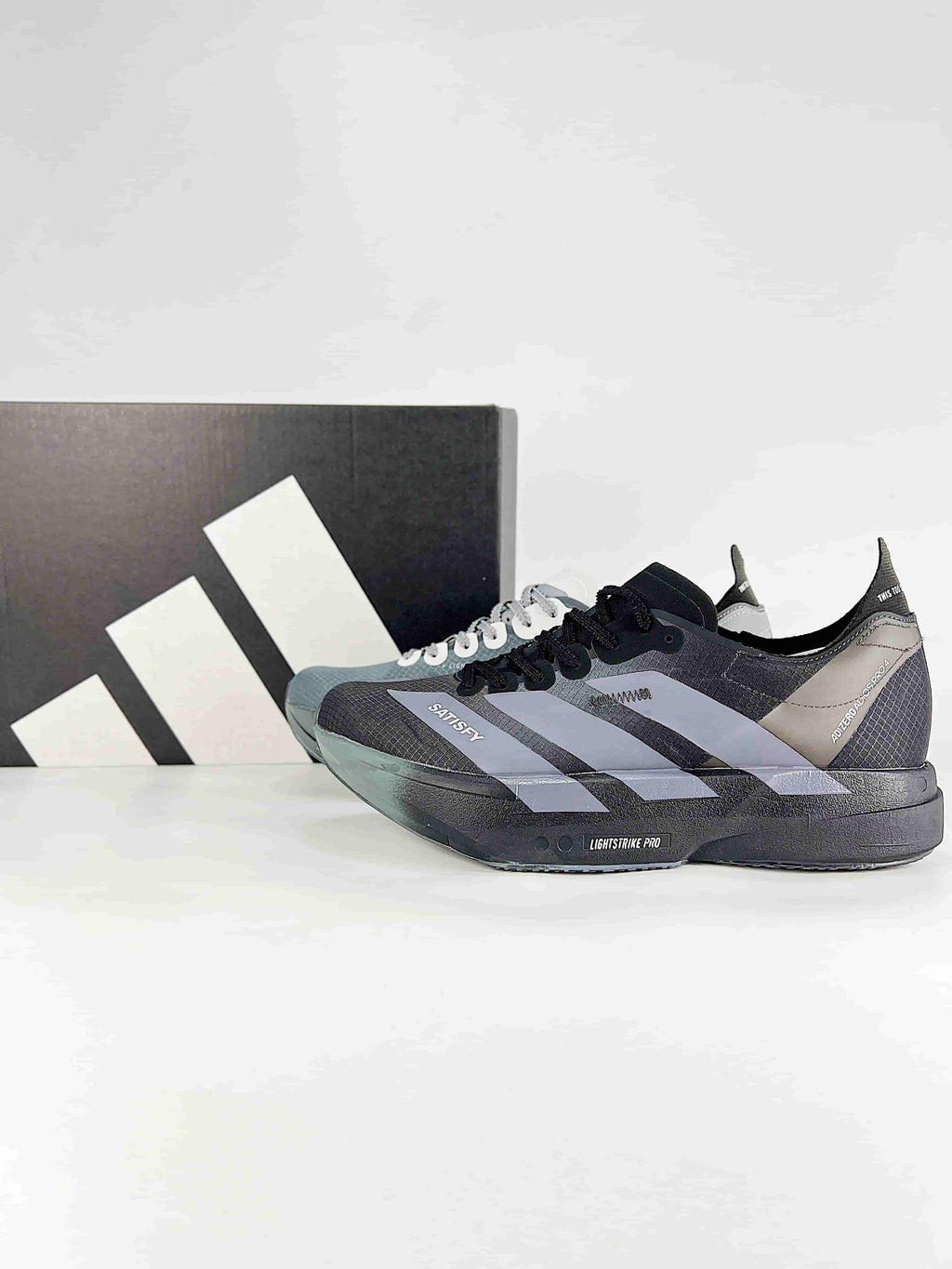 SATISFY x adidas Adizero Adios Pro 4 "Core Black"-Classic sneakers，Adidas Women's Shoe Sale / Men's Shoe Sale