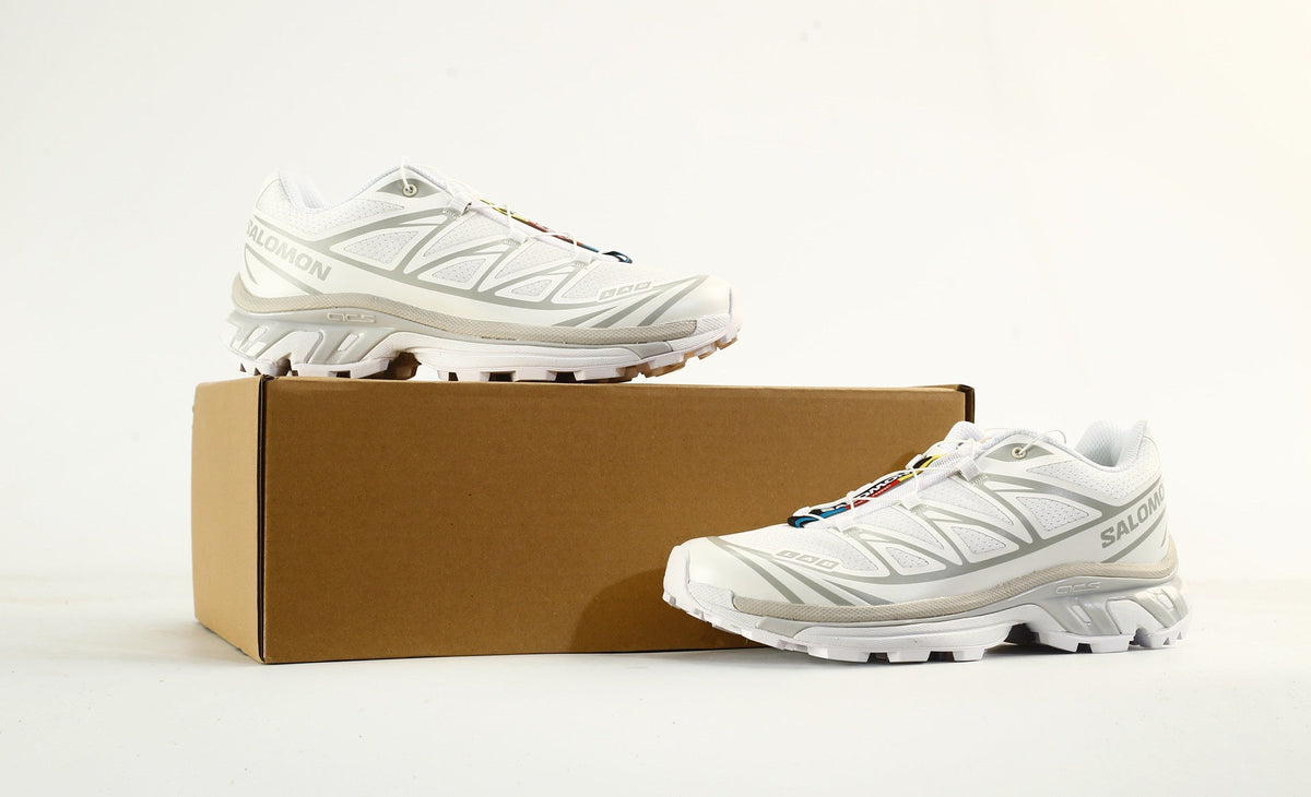 Salomon S-LAB XT-6 Men's Outdoor Trail Running Shoes "White Silver Grey"- outdoor hiking shoes/Women's Shoe Sale / Men's Shoe Sale