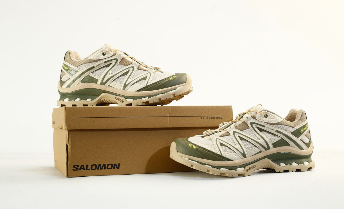 Salomon XT-Quest Trail Running & Hiking Shoes, “Vanilla Ice/Black/Bistro Green”