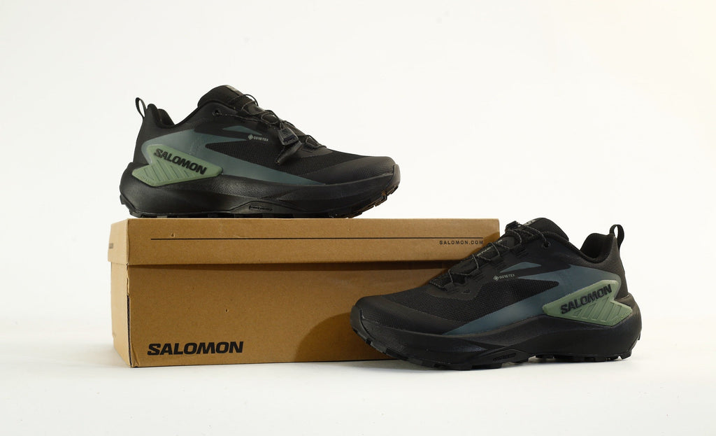 Salomon Genesis GTX Trail Running Shoes "Black Sage Green"- outdoor hiking shoes/Women's Shoe Sale / Men's Shoe Sale
