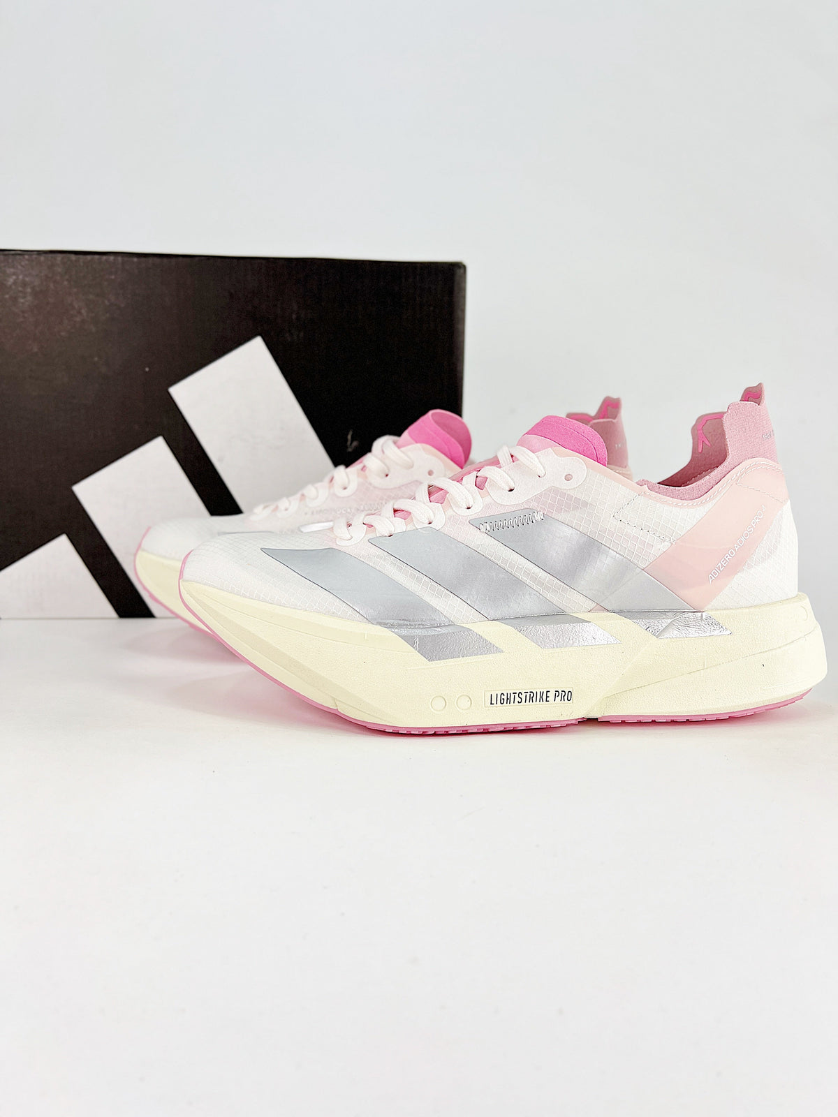 adidas Adizero Adios Pro 4 "White Silver Pink"-Classic sneakers，Adidas Women's Shoe Sale / Men's Shoe Sale