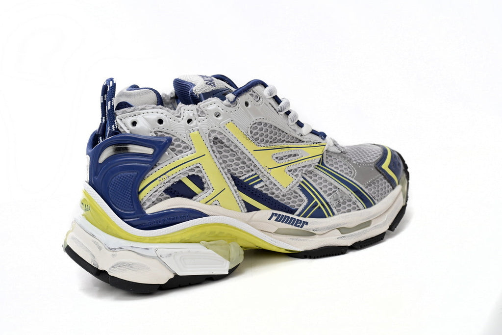 Balenciaga Runner Sneaker "Grey Blue Yellow"-retro thick sole dad shoes，Women's Shoe Sale / Men's Shoe Sale