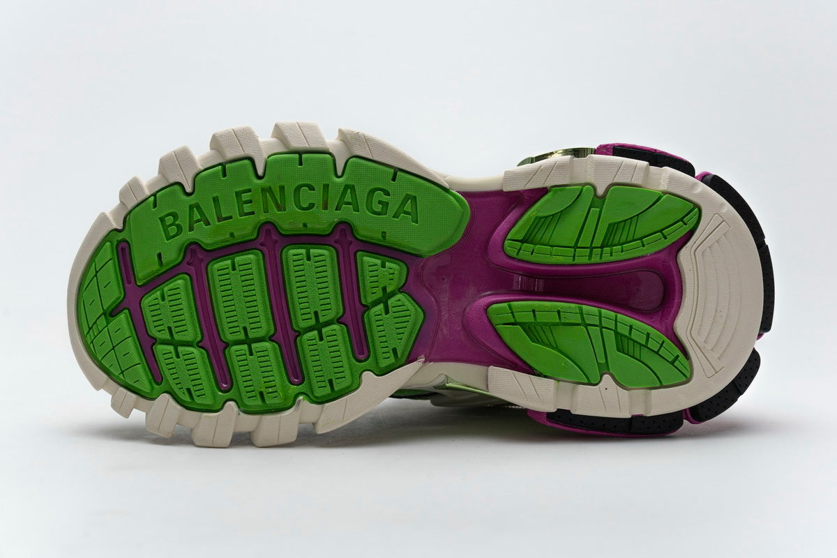 Balenciaga Track 2 Open Sneaker "White Green Purple"-retro thick sole dad shoes，Women's Shoe Sale / Men's Shoe Sale