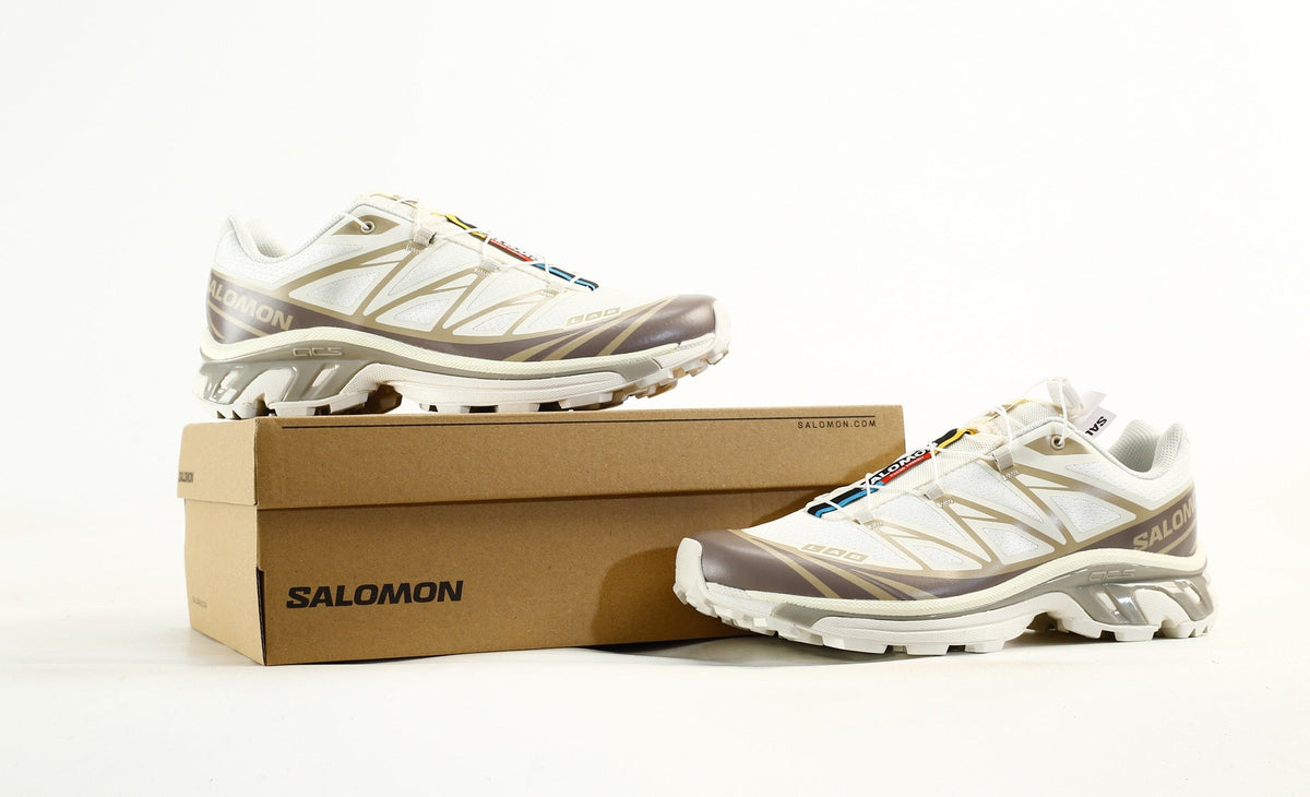 Salomon S-LAB XT-6 Men's Outdoor Trail Running Shoes "White Brown Khaki"- outdoor hiking shoes/Women's Shoe Sale / Men's Shoe Sale