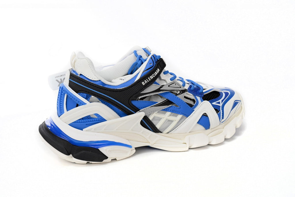 Balenciaga Track 2 Open Sneakers "White Blue Black"-retro thick sole dad shoes，Women's Shoe Sale / Men's Shoe Sale