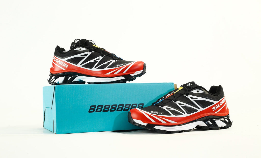 Salomon XT-6 GTX Men's Trail Running Hiking Shoes "Black Red White"- outdoor hiking shoes/Women's Shoe Sale / Men's Shoe Sale