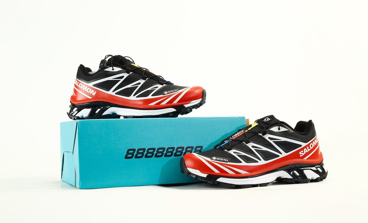 Salomon XT-6 GTX Men's Trail Running Hiking Shoes "Black Red White"- outdoor hiking shoes/Women's Shoe Sale / Men's Shoe Sale