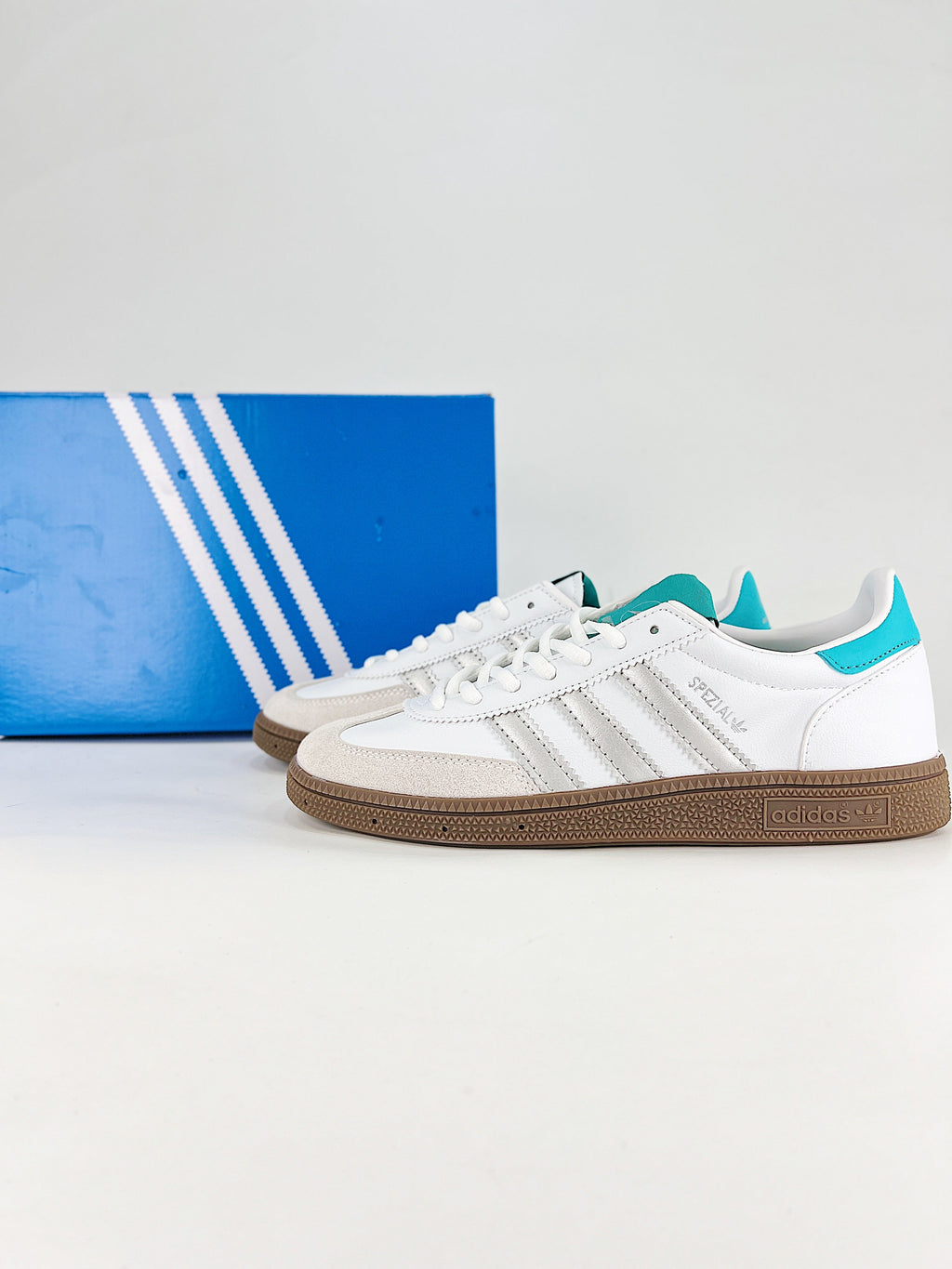 Adidas Handball Spezial AMG "White Turquoise Gum" Sneakers-Classic sneakers，Adidas Women's Shoe Sale / Men's Shoe Sale